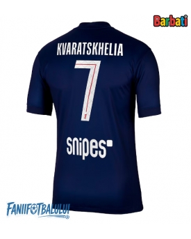 Paris Saint-Germain Khvicha Kvaratskhelia #7 Tricou Fotbal Replică 2025-26 Barbati Acasa